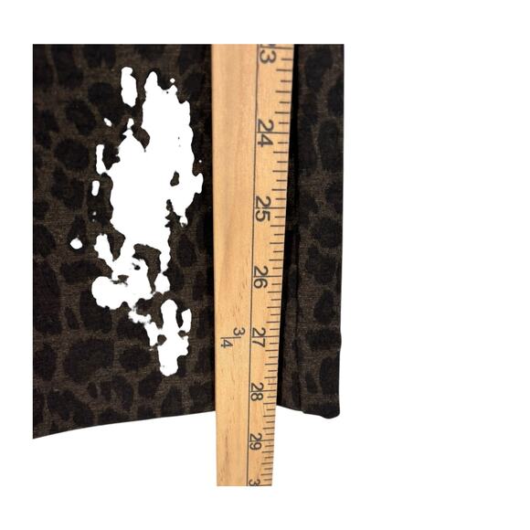 NY & Co Leopard Ponte Boot Cut Pant Stretch Large Petite - Picture 5 of 11